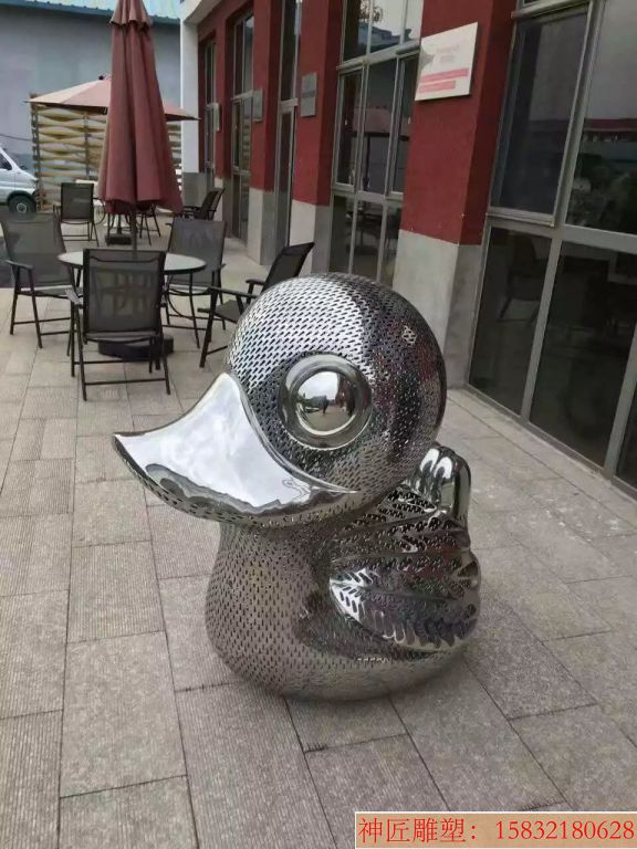 不锈钢鸭子雕塑 鸭子雕塑镂空 鸭子雕塑制作厂家
